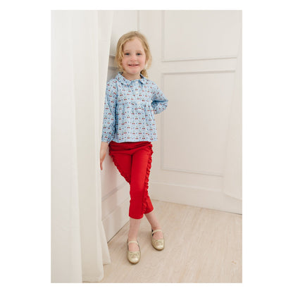 L'Amour GIRLS ELIZA SCALLOPED LEATHER BALLERINA FLAT GOLD