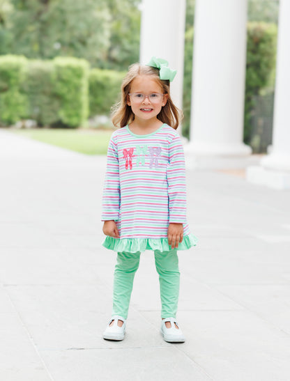 PRE-ORDER | Bows & Ballet Ruffle Pant Set Jellybean by Smock Candy - Persnickety Shop