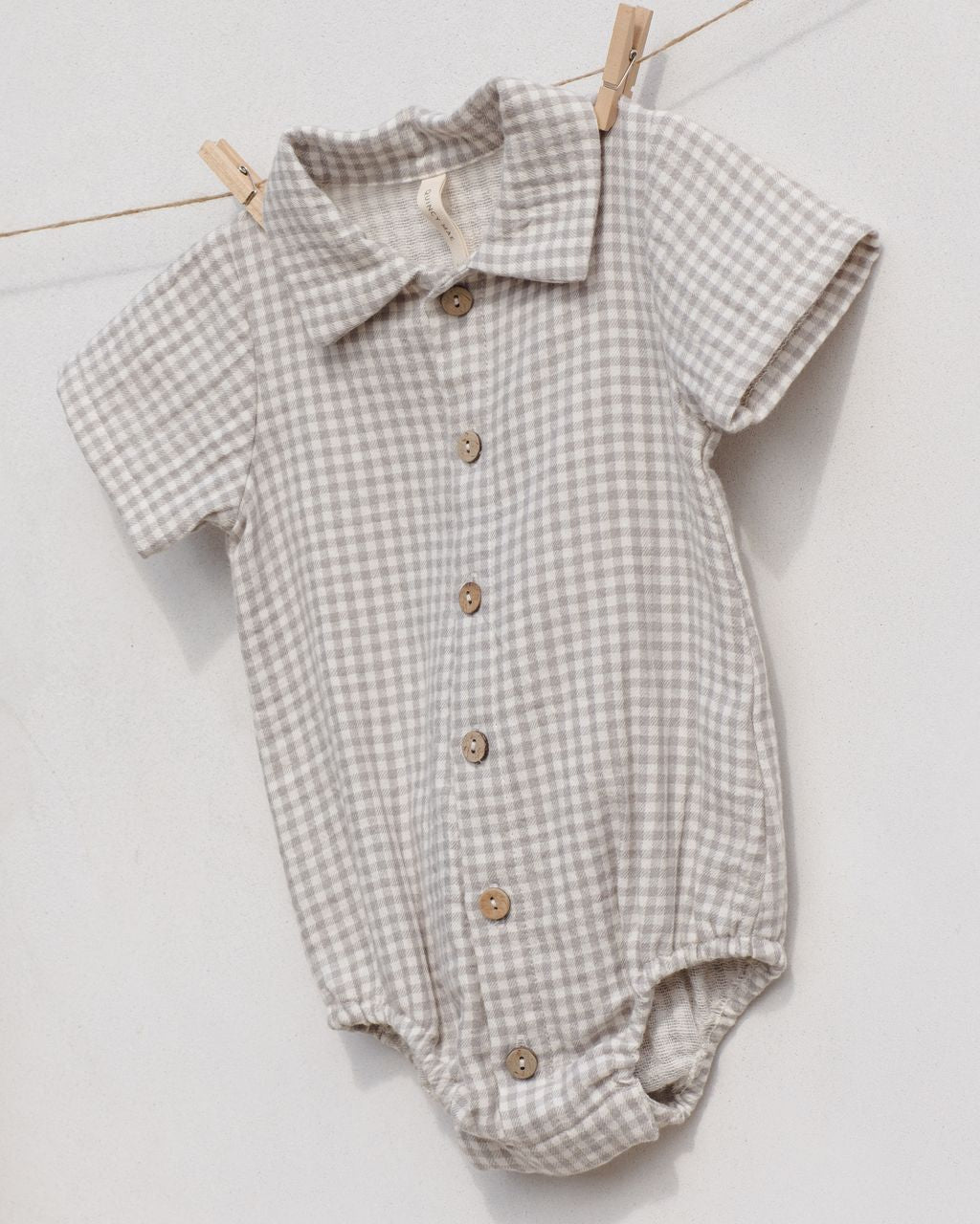 Matteo Romper || Sage Gingham - Persnickety Shop