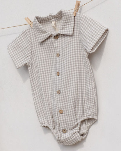Matteo Romper || Sage Gingham - Persnickety Shop