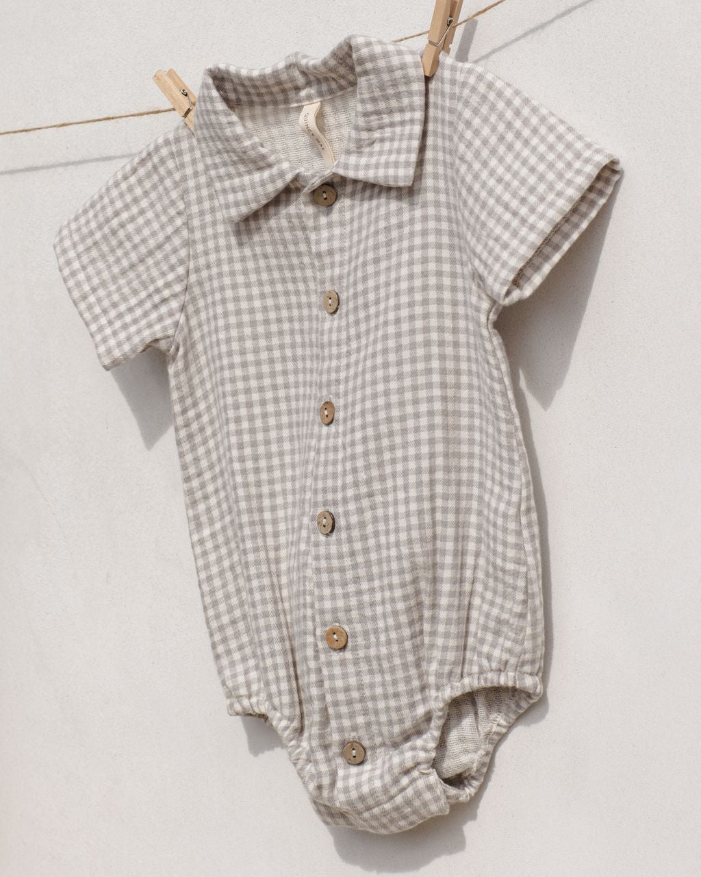 Matteo Romper || Sage Gingham - Persnickety Shop