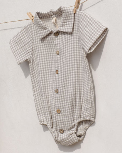 Matteo Romper || Sage Gingham - Persnickety Shop