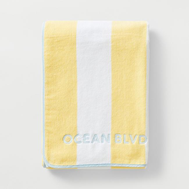 Beach Towel Yellow Stripe - Persnickety Shop