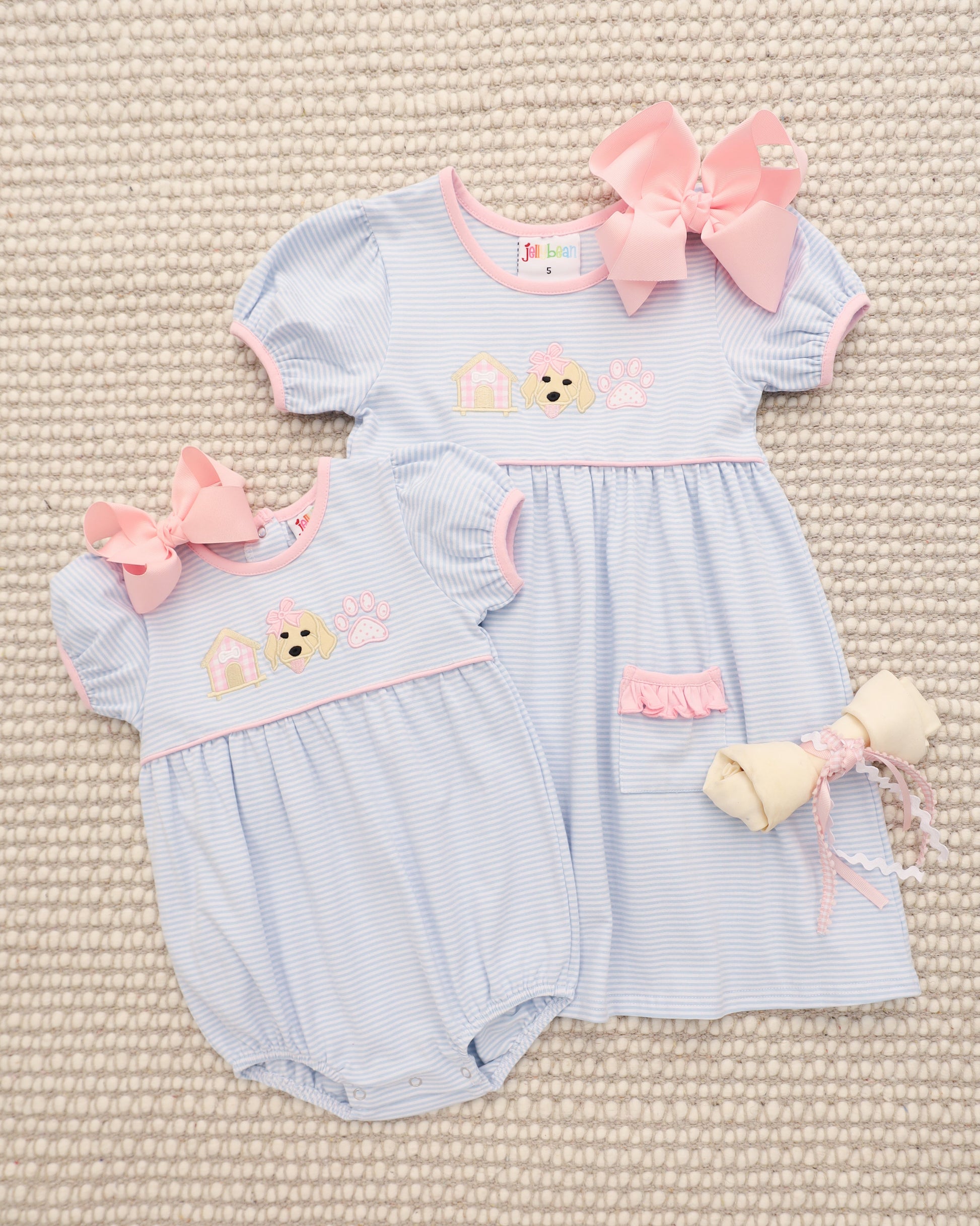 Jellybean Girl's Pups & Paws Ruffle Pocket Dress - Persnickety Shop