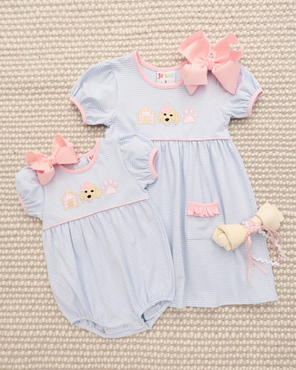 Jellybean Girl's Pups & Paws Ruffle Pocket Dress - Persnickety Shop