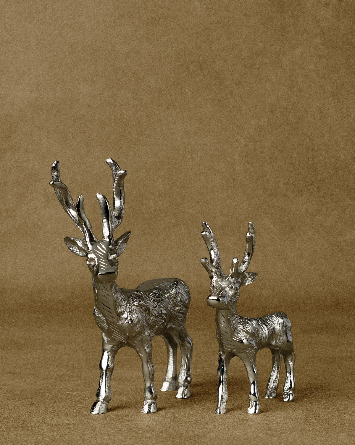 Cast Aluminum Deer, Nickel Finish