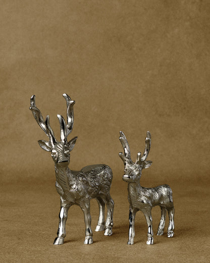 Cast Aluminum Deer, Nickel Finish