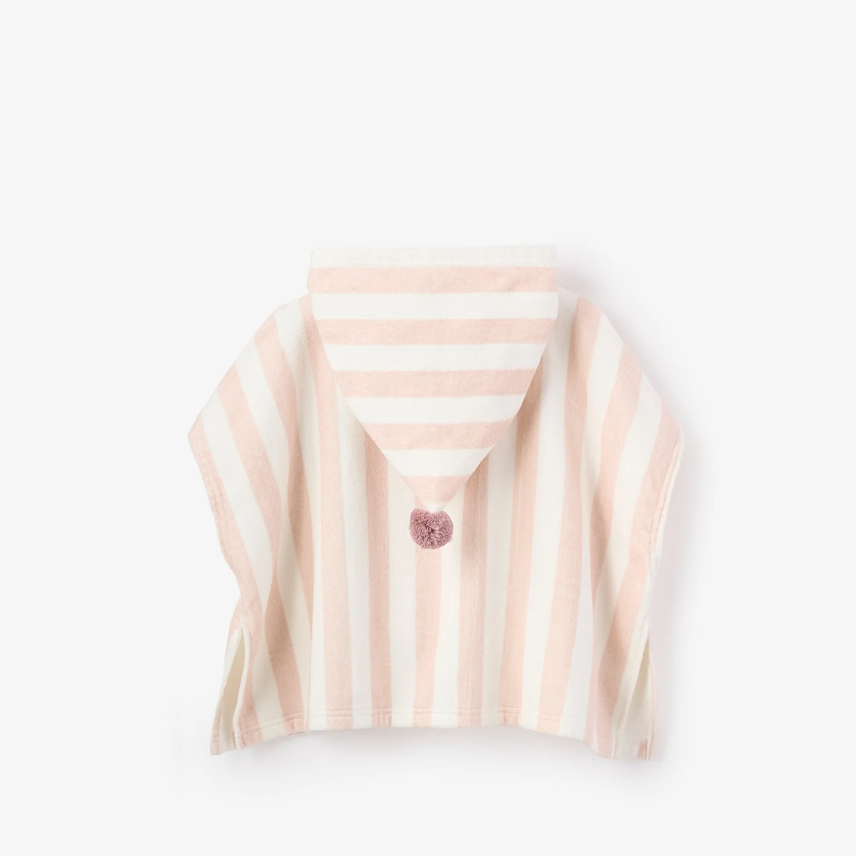 PINK STRIPE HOODED TERRY PONCHO