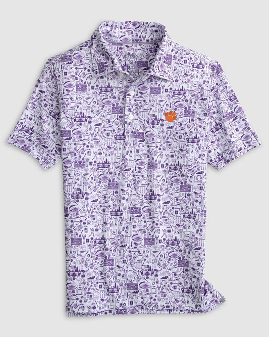 Johnnie-O  Clemson Tailgater 2.0 Jr. Printed Jersey Performance Polo