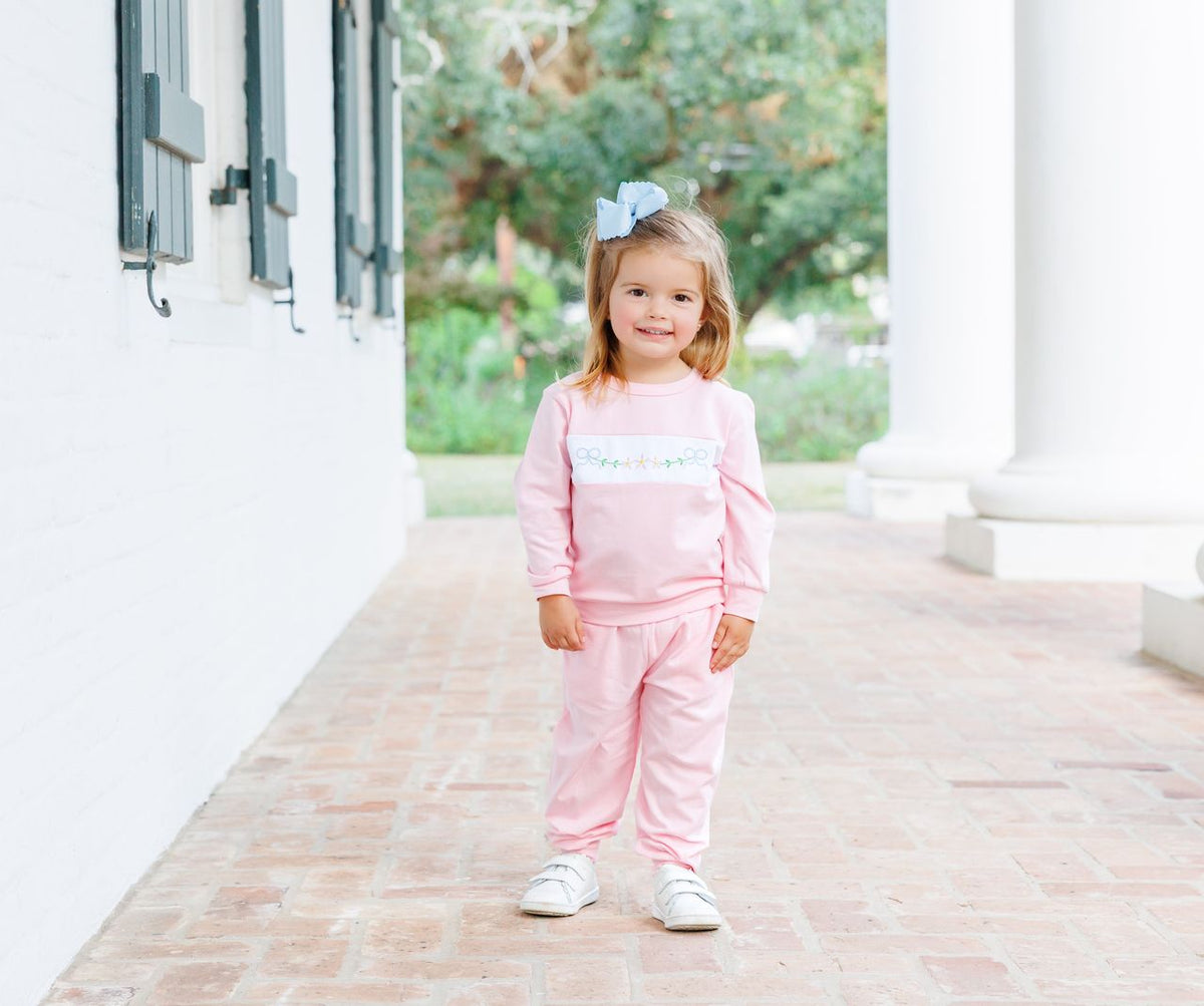 Trotter Street Kids Girl Flower Jogger Set