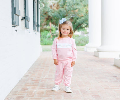 Trotter Street Kids Girl Flower Jogger Set