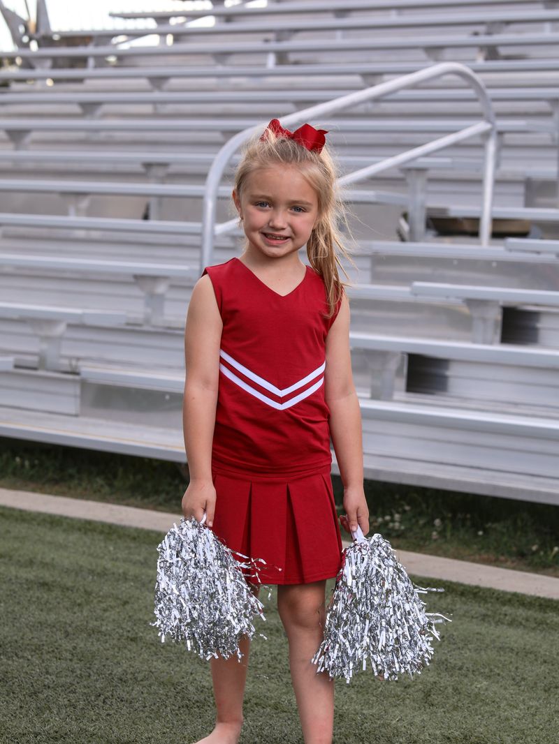 Trotter Street Kids Cheer Uniform Dress Crimson