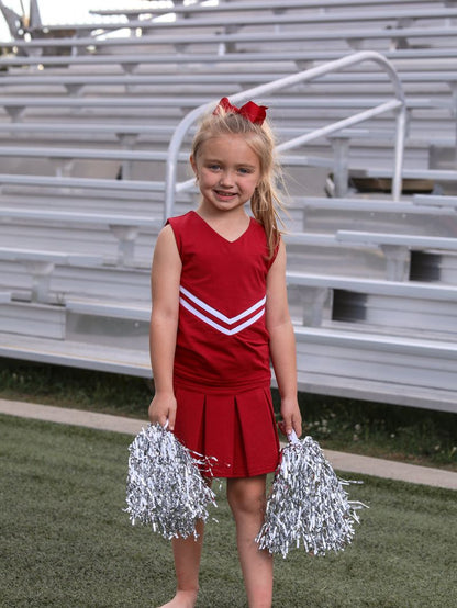 Trotter Street Kids Cheer Uniform Dress Crimson