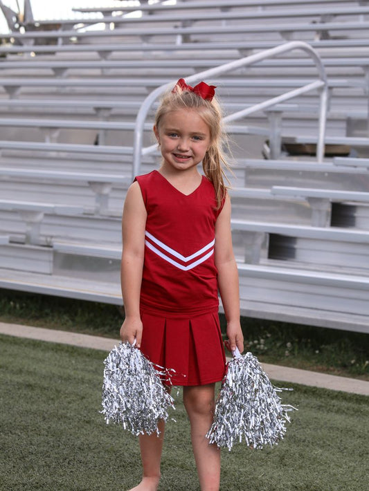 Trotter Street Kids Cheer Uniform Dress Crimson