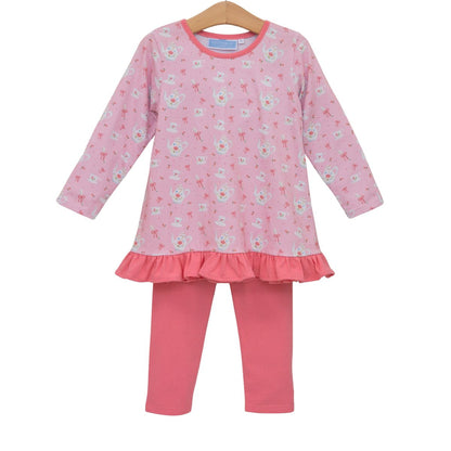 Trotter Street Kids Girl Tea For Two Pant Set