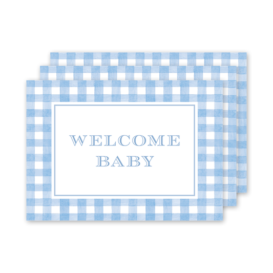 GINGHAM BLUE BABY MILESTONE CARDS - Persnickety Shop