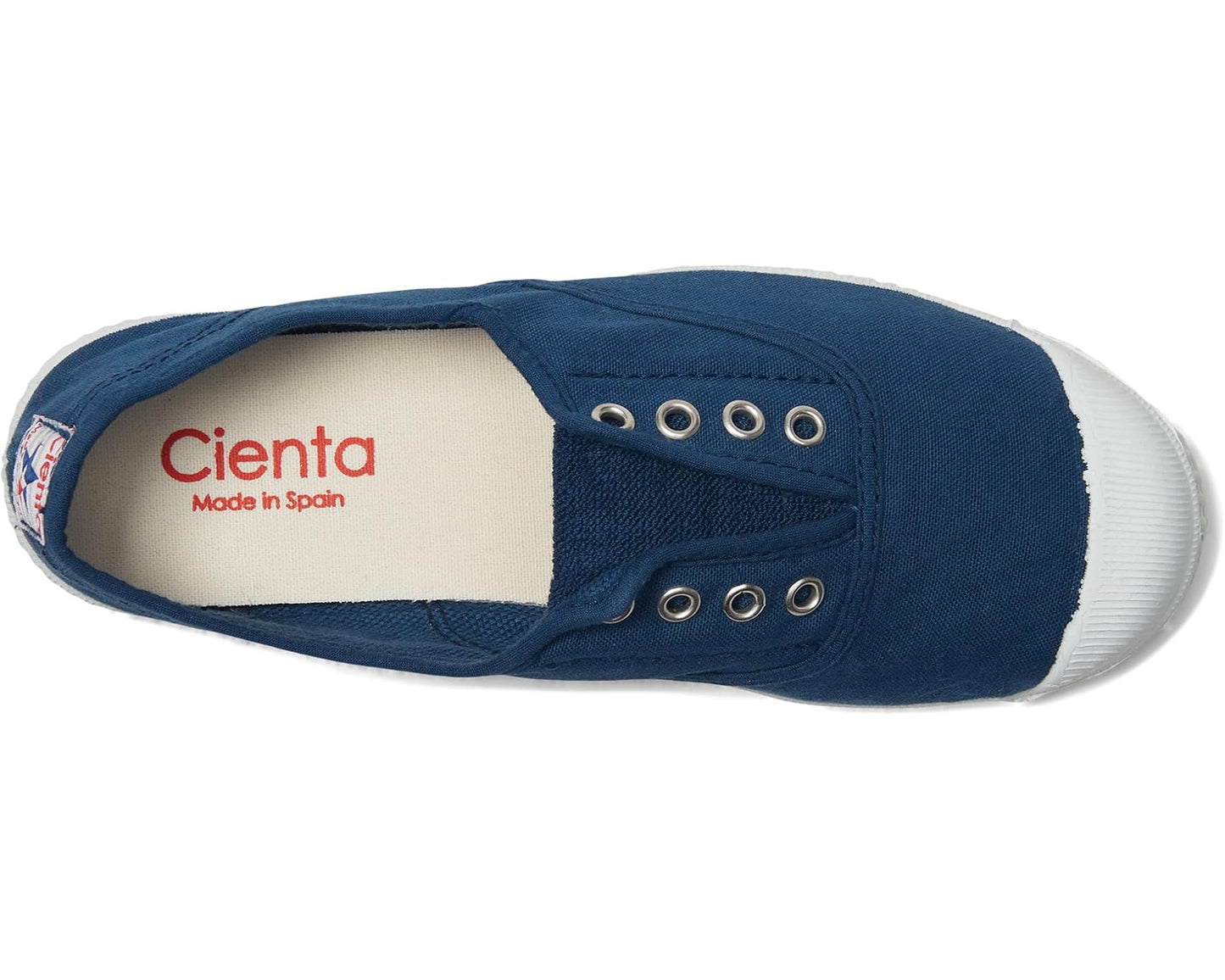 CIENTA NAVY CANVAS LACELESS SNEAKER - Persnickety Shop