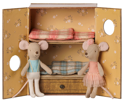 MAILEG Ballet mice in dance studio, Little sister and brother 6105