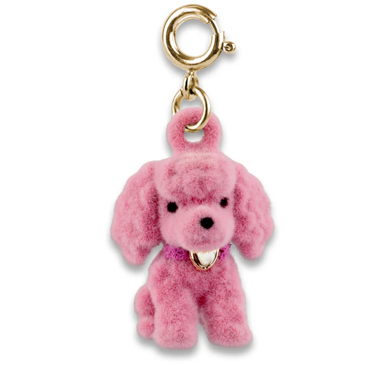Charm It! Gold Pink Poodle Charm