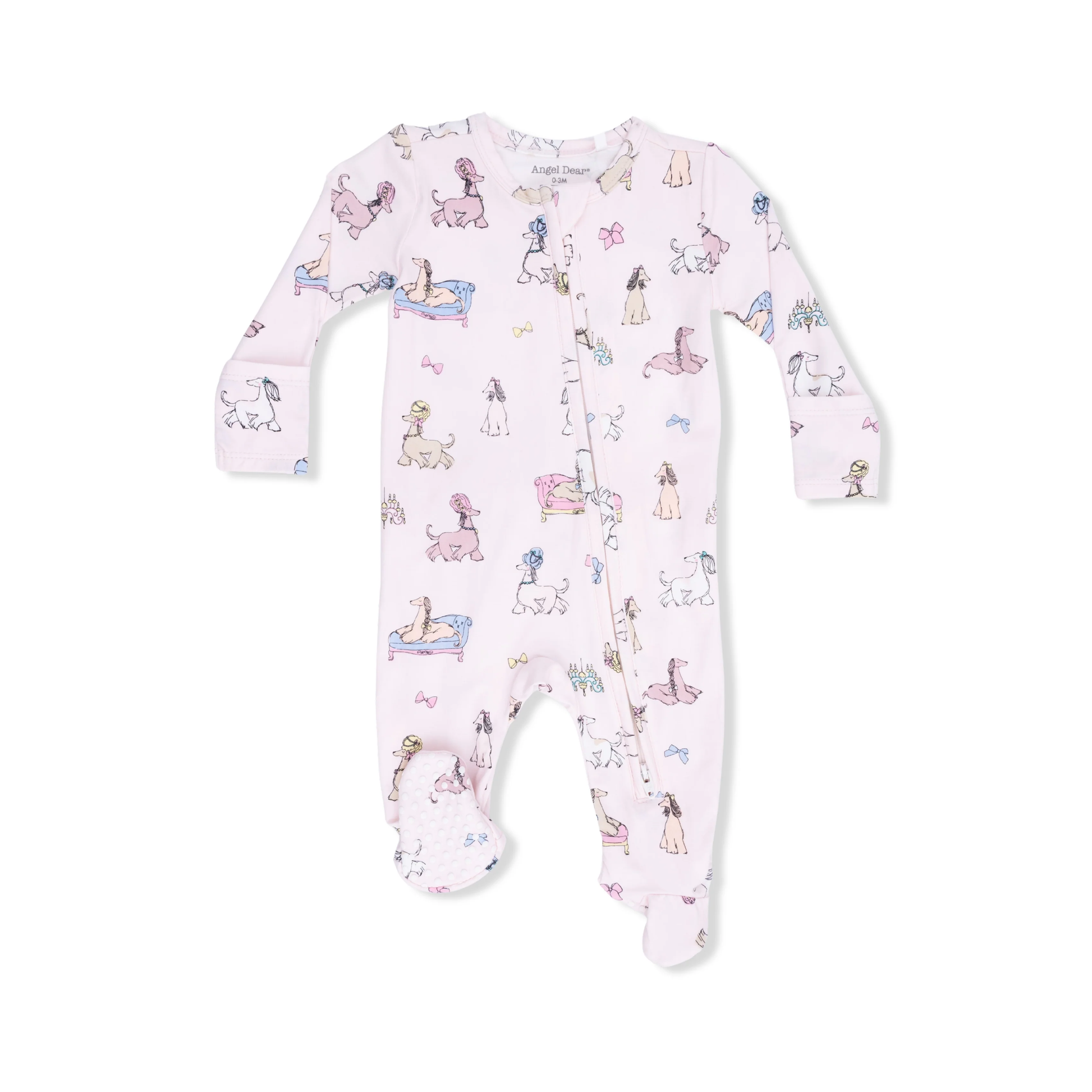Fancy Hounds with Bows - 2 Way Ruffle Back Zipper Footie - Persnickety Shop