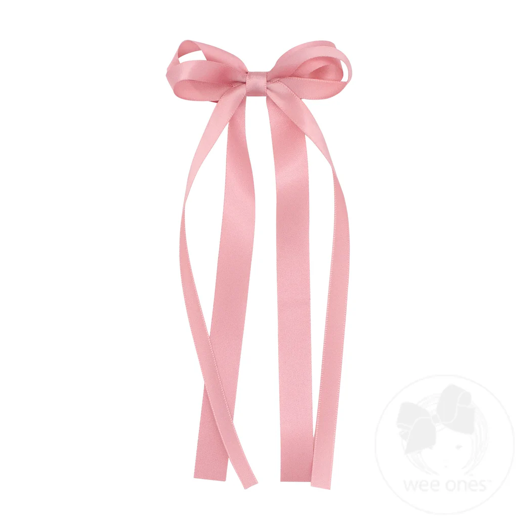 Wee Ones Mini Satin Double Loop Streamer Bow