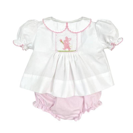 Petit Ami Girl Diaper Set Smocked Bunny - Persnickety Shop