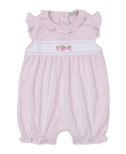 Kissy Kissy Classic Treasures SP26 Pink Stripe Short Playsuit - Persnickety Shop
