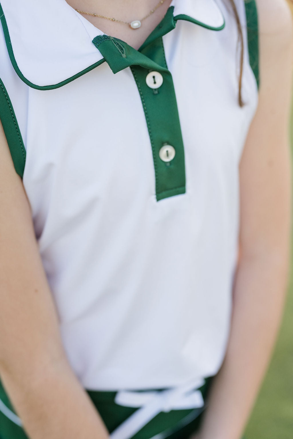 Set Athletics Gabby Tank - Pure Coconut, Augusta Green - Persnickety Shop