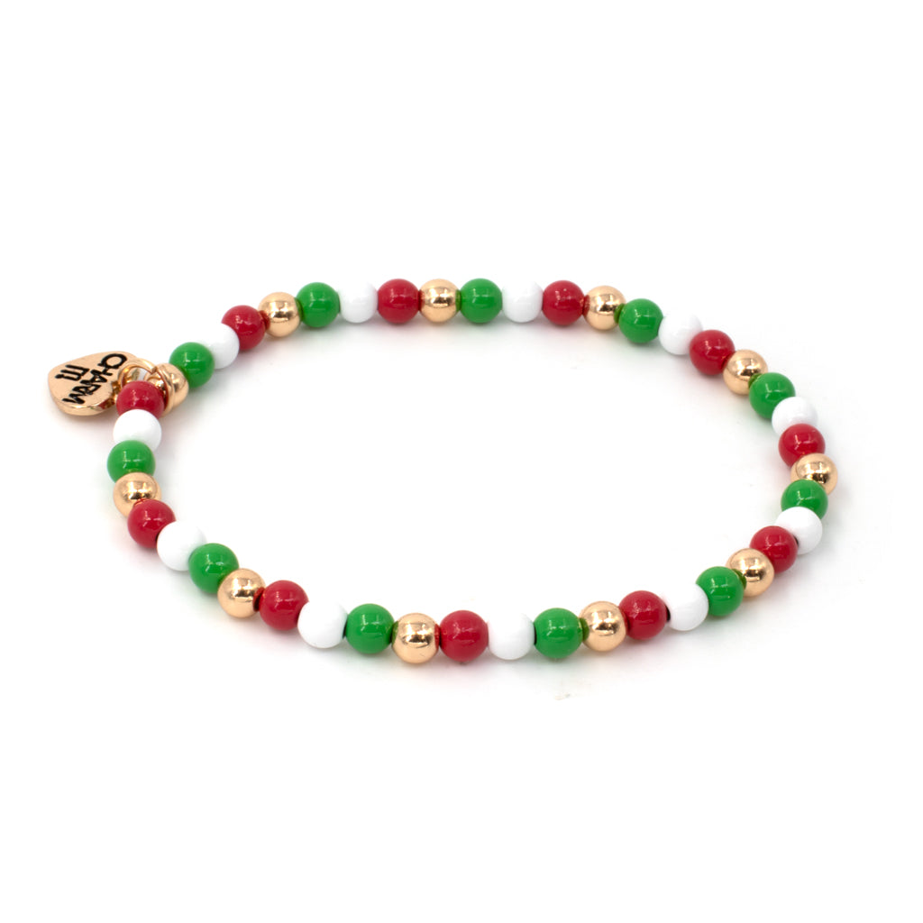 CHARM IT® 4mm Gold Christmas Stretch Bead Bracelet - Persnickety Shop