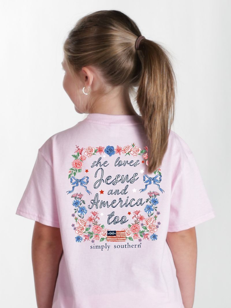 Simply Southern Girls Jesus Patriotic T-Shirt - Persnickety Shop