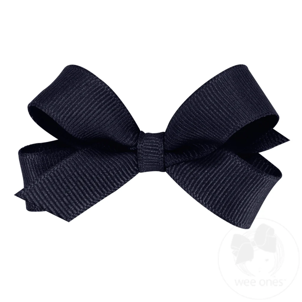 Tiny Classic Grosgrain Girls Hair Bow (Plain Wrap)