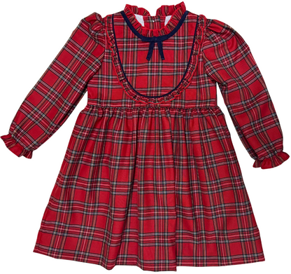 PREORDER Zuccini ROYAL RED ANGIE DRESS LS, ROYAL RED PLAID
