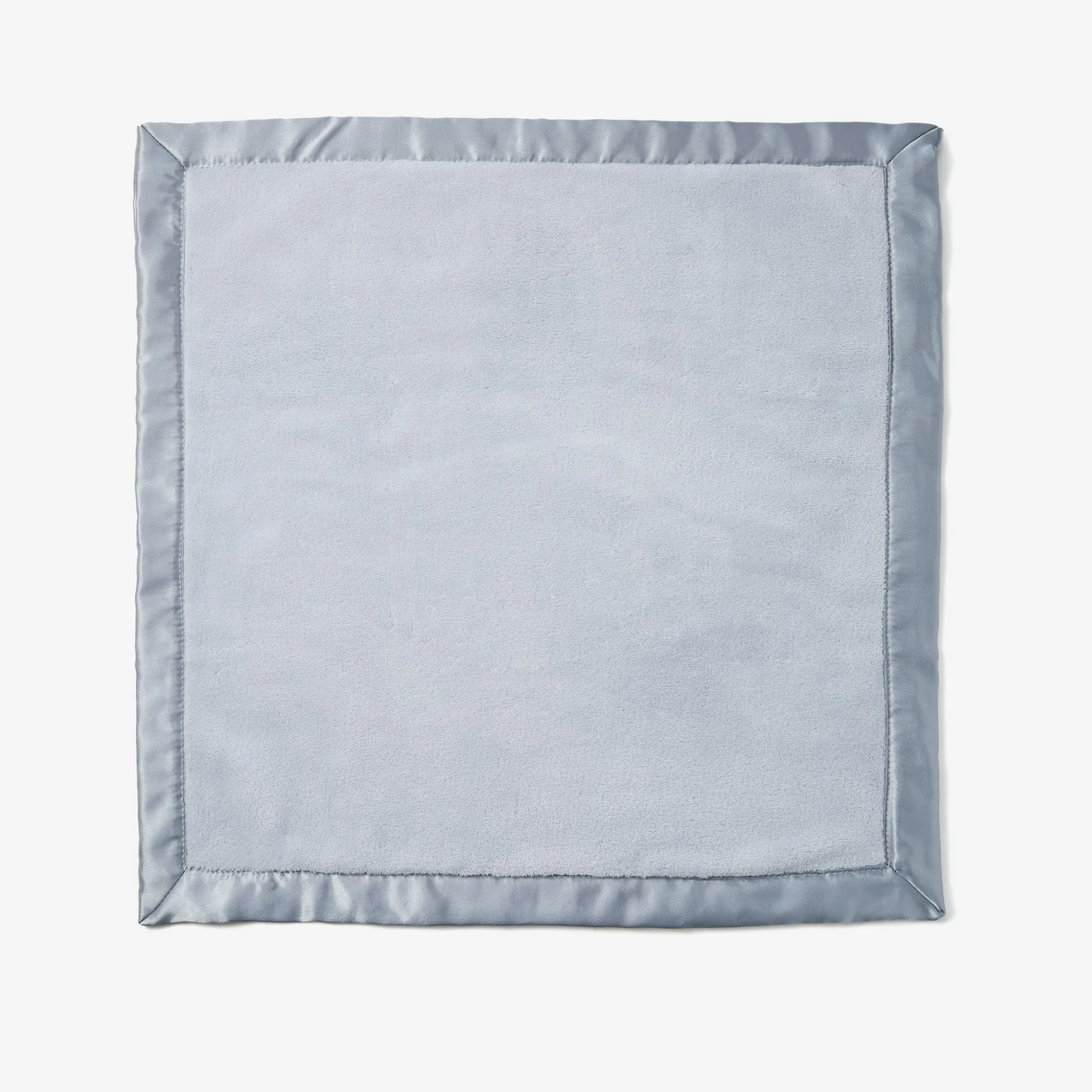 PALE BLUE SATIN TRIM FLANNEL FLEECE BABY SECURITY BLANKET