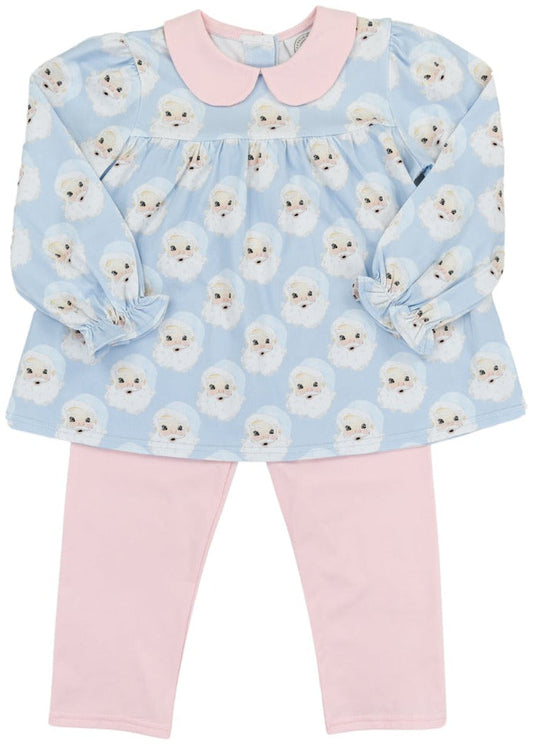 Cypress Row Santa Baby Blue Girls Legging Set