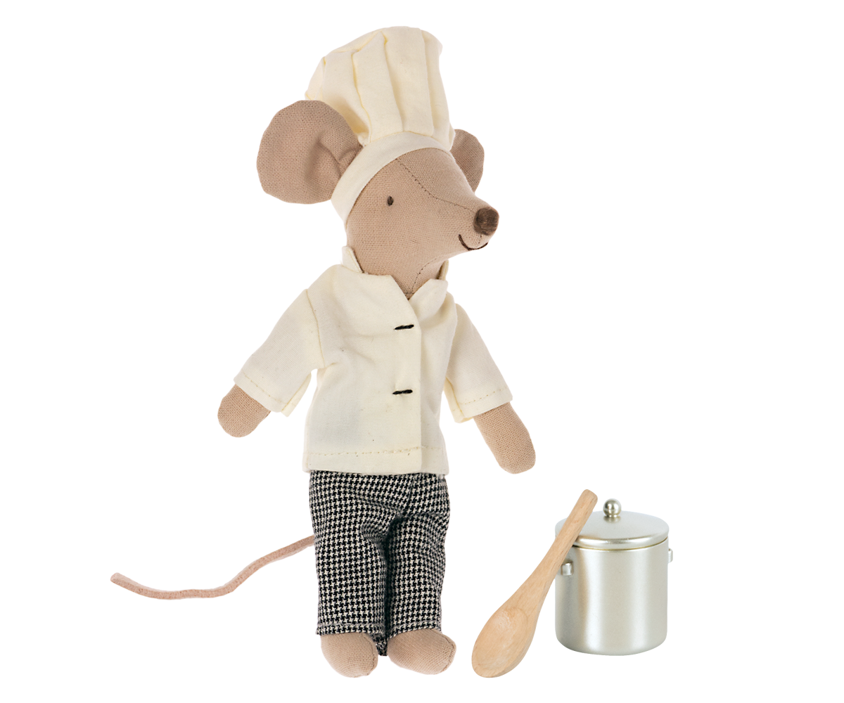 Maileg Chef mouse w. soup pot and spoon - Persnickety Shop