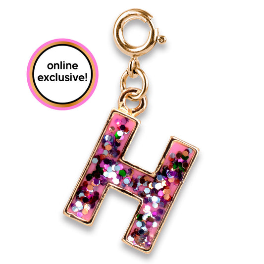 CHARM IT! Gold Pink Glitter Letter H Charm - Persnickety Shop