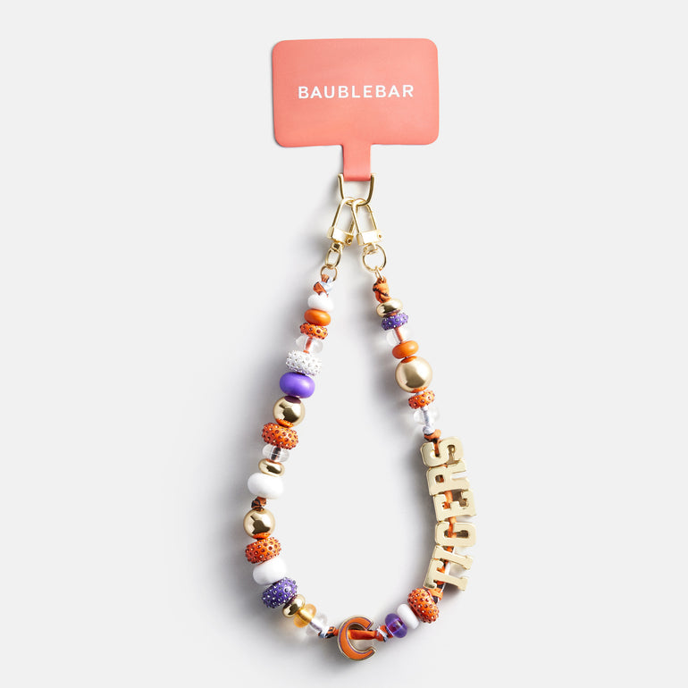 Clemson University Beaded Bandana Phone Charm