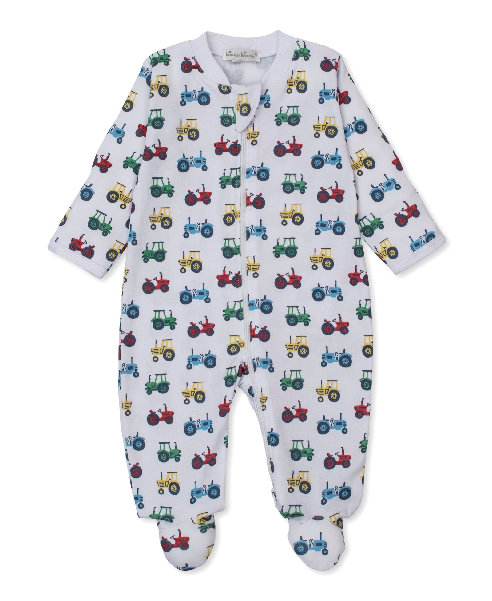 Kissy Kissy Trusty Tractors Zip Footie - Persnickety Shop