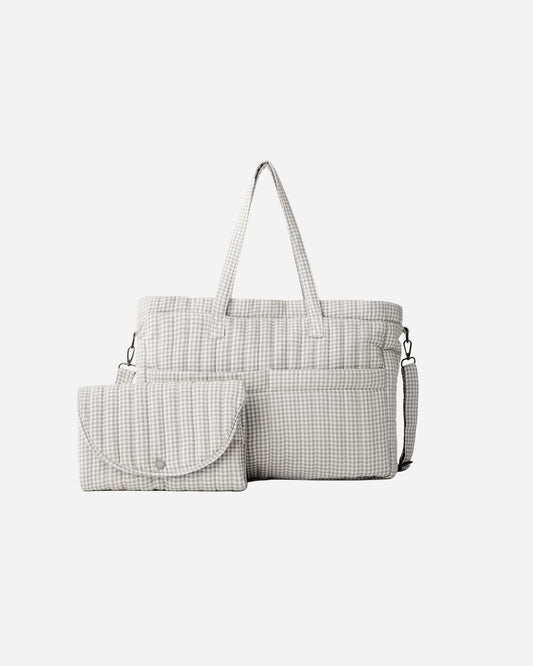 Diaper Bag + Changing Mat || Sage Gingham - Persnickety Shop
