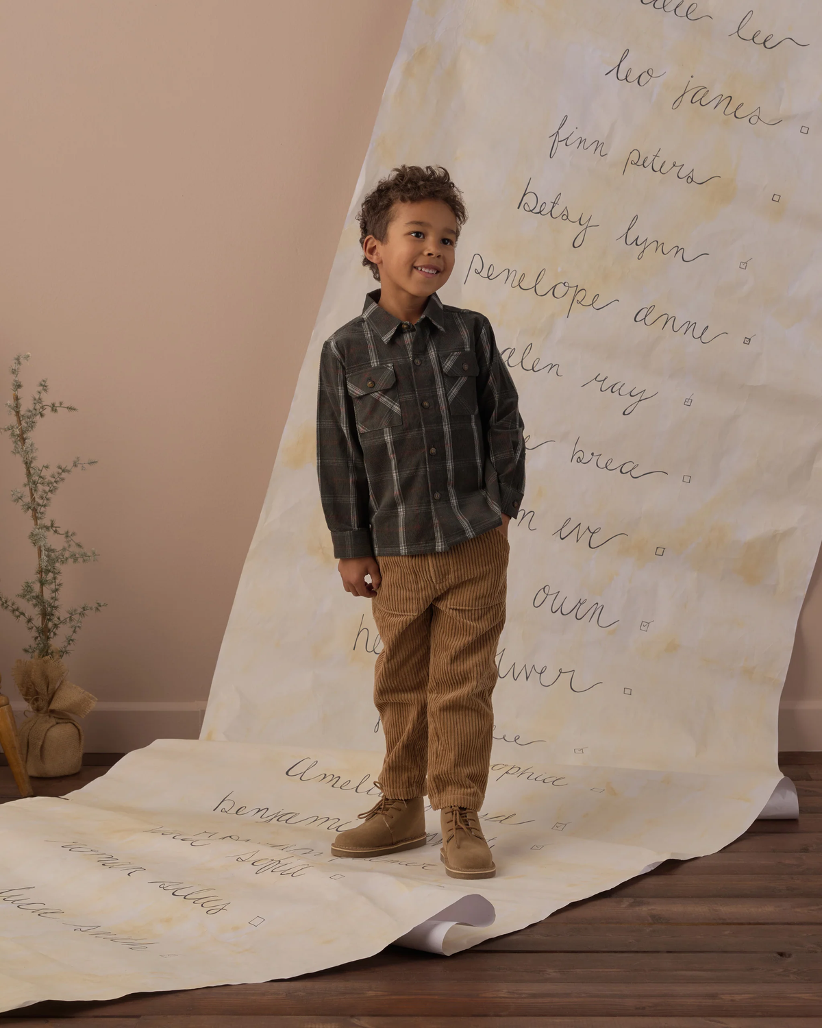 RYLEE + CRU POCKETED FLANNEL SHIRT HOLIDAY PLAID
