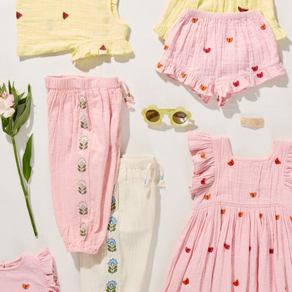 Pink Chicken - Baby Girls Girls Roey 2-PC Set - Watermelon Embroidery - Persnickety Shop