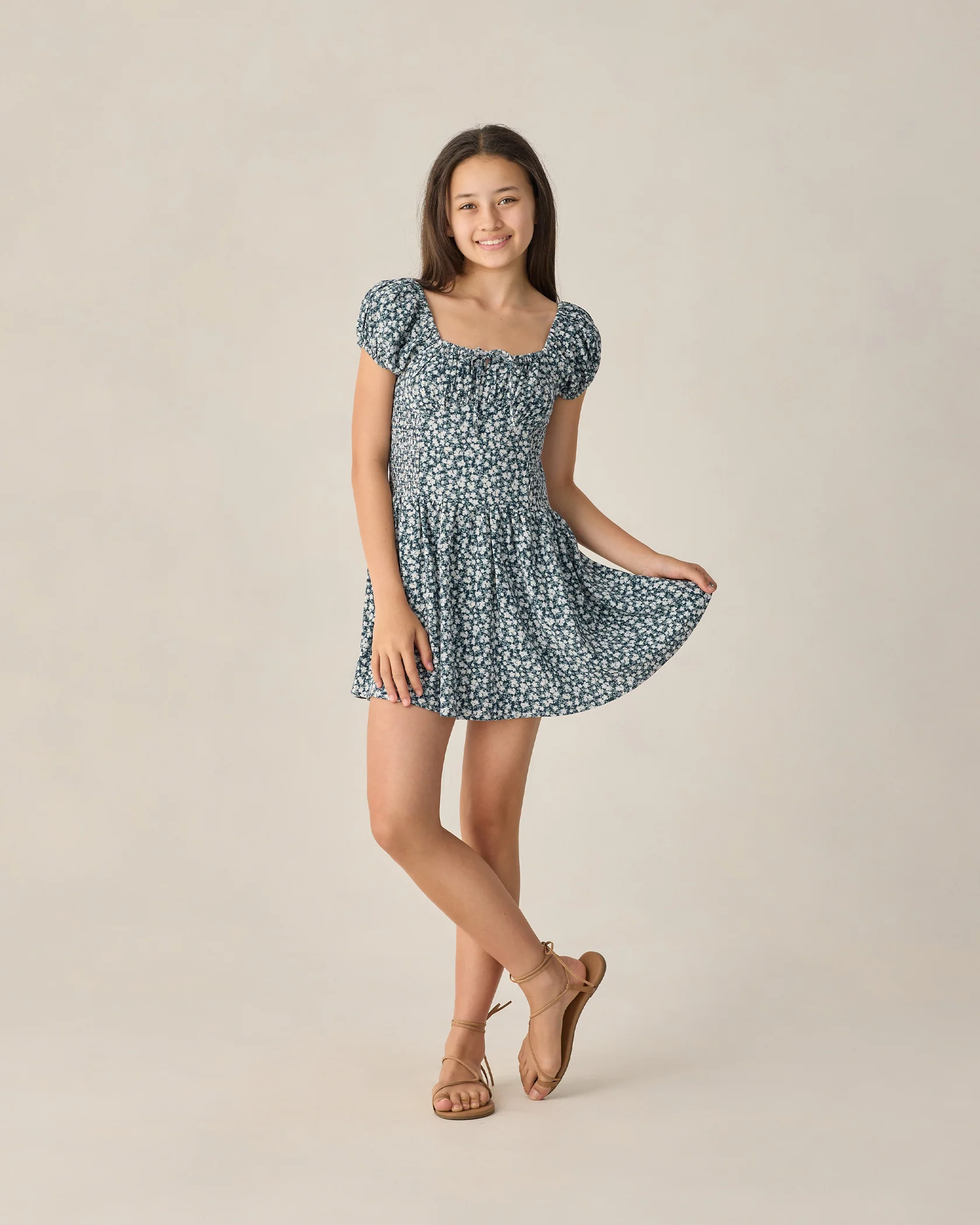 RYLEE + CRU TEEN ALEX DRESS NAVY FLORAL - Persnickety Shop