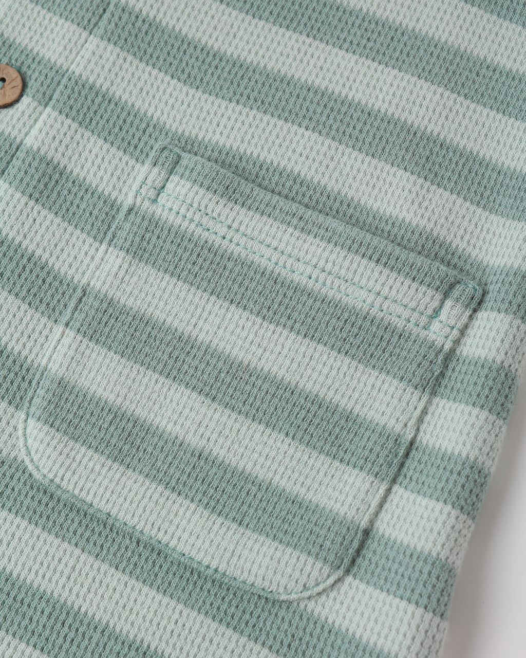 SUMMER WAFFLE JUMPSUIT SEA GREEN STRIPE - Persnickety Shop
