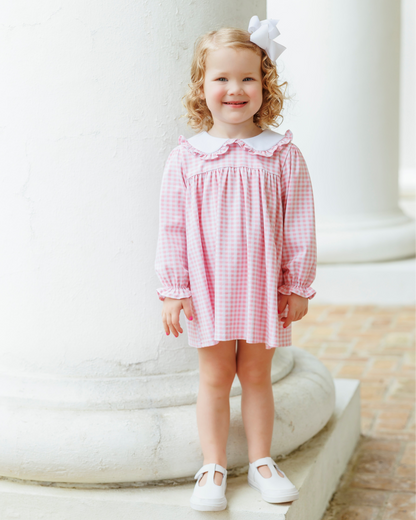 Catherine Diaper Set - Light Pink Gingham Jellybean by Smock Candy - Persnickety Shop