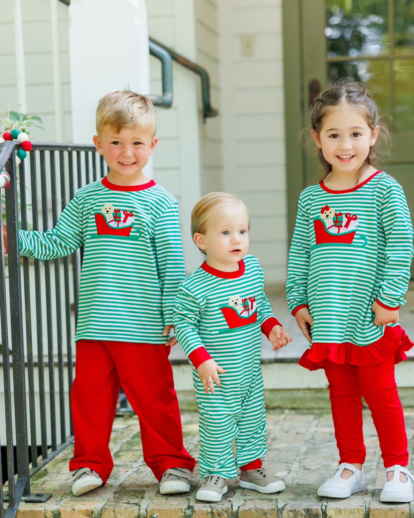 PRE-ORDER | Santa Paws Ruffle Pants Set Jellybean by Smock Candy (Copy) - Persnickety Shop