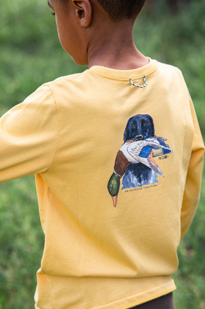 PRODOH Kid's Long Sleeve Cotton T-shirt in Ochre