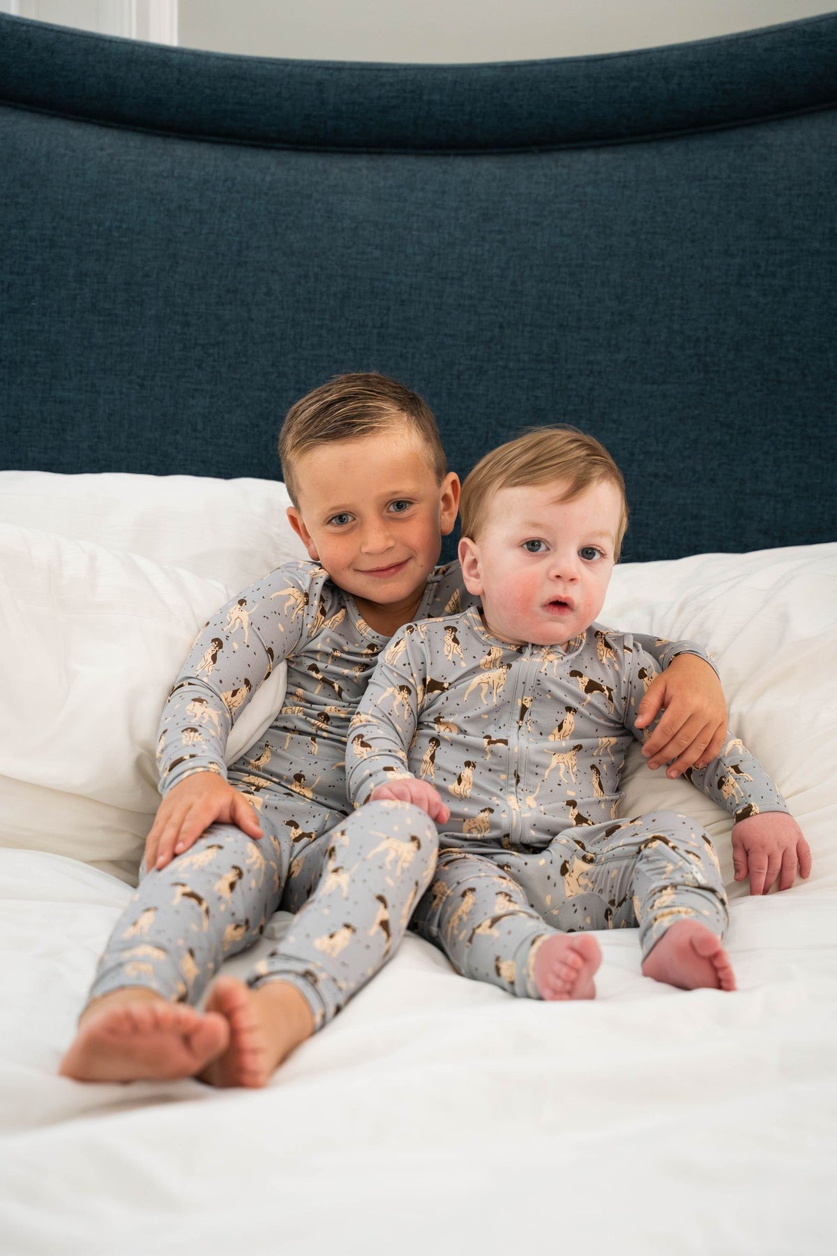 Saltwater Boys BABY ROMPER- BLUE DOGS