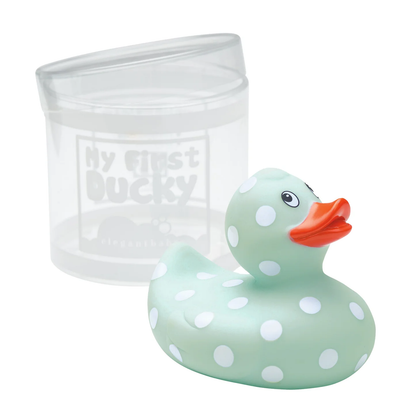 BLUE POLKA DOT RUBBER DUCKIE - Persnickety Shop