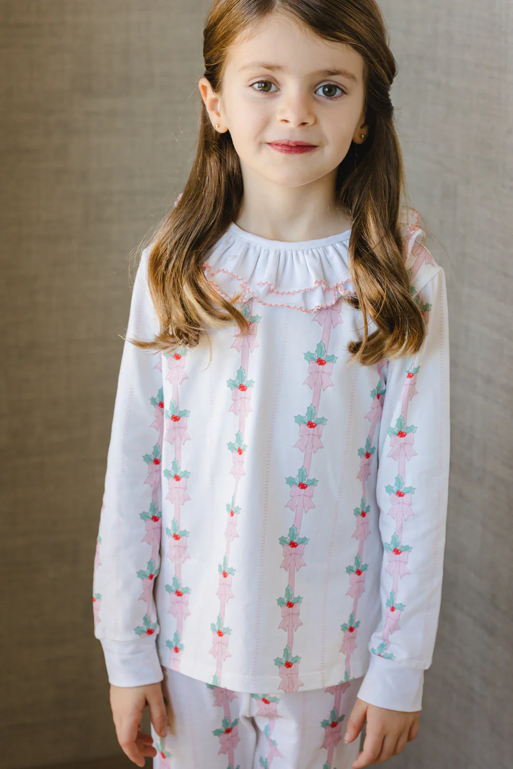 Sal & Pimenta Pink Mistletoe Girl Pajama - Persnickety Shop