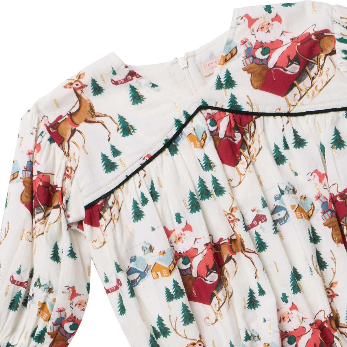 Pink Chicken Baby Girls Wynne Bubble- Santa's Sleigh - Persnickety Shop
